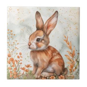 Schattige lente konijn tegeltje