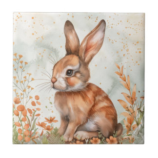 Schattige lente konijn tegeltje