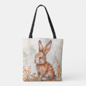 Schattige lente konijn tote bag (Achterkant)