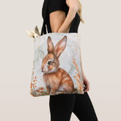 Schattige lente konijn tote bag (Dichtbij)