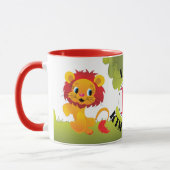 Schattige LEO Leeuw Eigen Monogram & Naam Mok (Links)