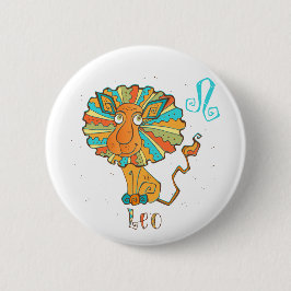 Schattige Leo Lion Ronde Button 5,7 Cm