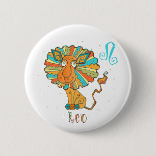 Schattige Leo Lion Ronde Button 5,7 Cm