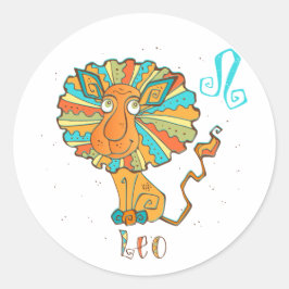 Schattige Leo Lion Ronde Sticker