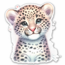 Schattige! Leopard Custom Cut Scrapbook Sticker