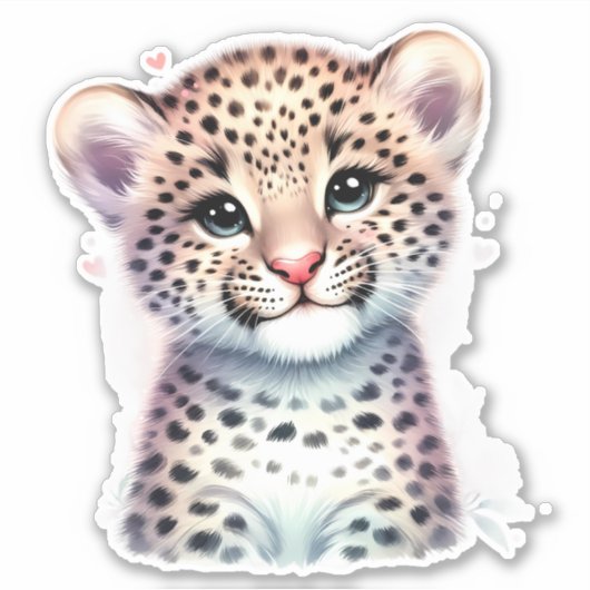 Schattige! Leopard Custom Cut Scrapbook Sticker (Voorkant)