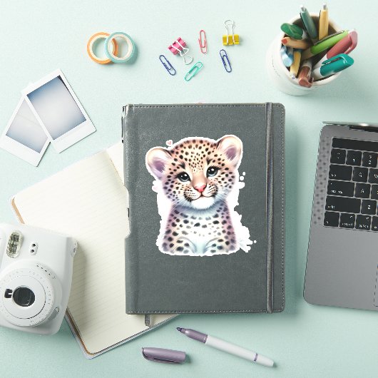 Schattige! Leopard Custom Cut Scrapbook Sticker (iPad Cover)