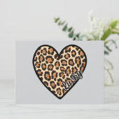 Schattige Leopard Heart Valentijnsdag cadeau Bedankkaart (Staand voorkant)