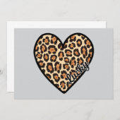 Schattige Leopard Heart Valentijnsdag cadeau Kaart (Voorkant / Achterkant)