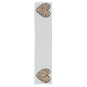 Schattige Leopard Heart Valentijnsdag cadeau Korte Tafelloper (Voorkant)