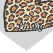 Schattige Leopard Heart Valentijnsdag cadeau Korte Tafelloper (Hoek)