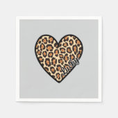 Schattige Leopard Heart Valentijnsdag cadeau Servet (Voorkant)