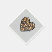 Schattige Leopard Heart Valentijnsdag cadeau Servet (Hoek)