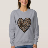 Schattige Leopard Heart Valentijnsdag cadeau Trui (Voorkant)