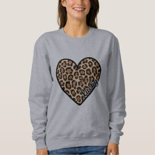 Schattige Leopard Heart Valentijnsdag cadeau Trui