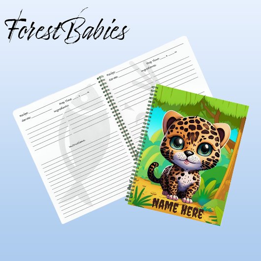 Schattige Leopard Kitty Cat Safari Oerwoud Dier Notitieboek