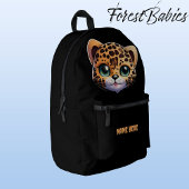 Schattige Leopard Oerwoud Cat Safari Cartoon Graph Bedrukte Rugzak