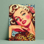 Schattige Leopard Print Girl Briefkaart