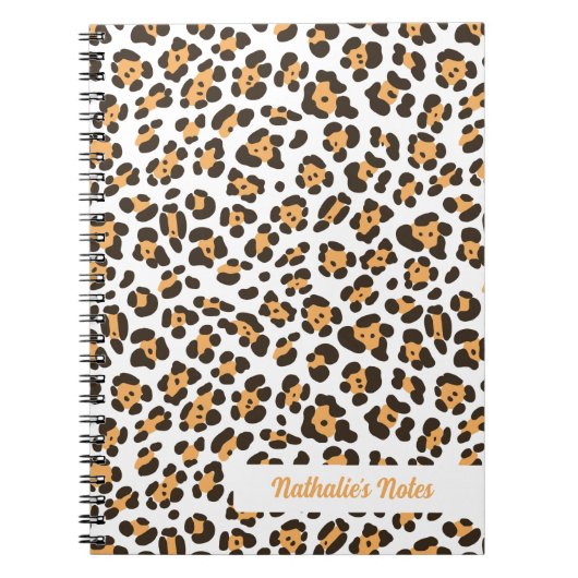 Schattige Leopard Print Spiraalvormig Notitieboek (Voorkant)