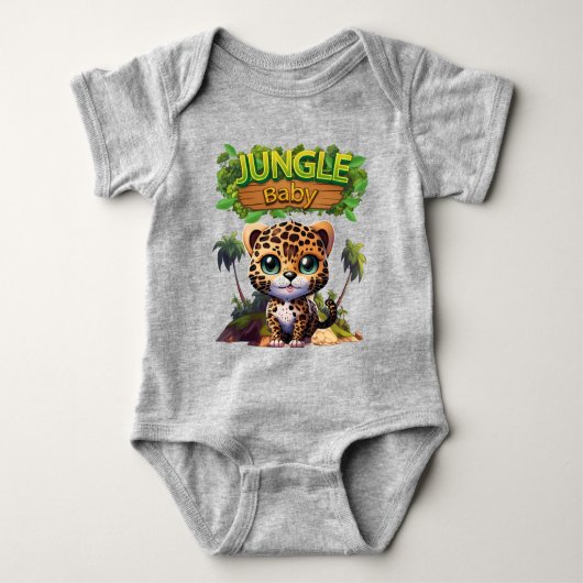 Schattige Leopard Tropisch Oerwoud Safari Kitty Ca Romper (Voorkant)