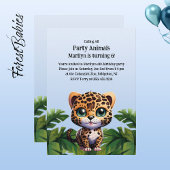 Schattige Leopard Tropisch Oerwoud Safari Party Di Kaart