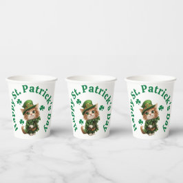  Schattige Leprechaun Kat  Gelukkig St. Patrick's  Papieren Bekers