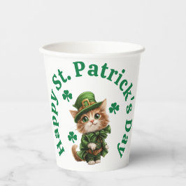  Schattige Leprechaun Kat  Gelukkig St. Patrick's  Papieren Bekers