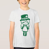 Schattige Leprechaun Meisje St. Patrick's Day Tri-Blend Shirt (Voorkant)