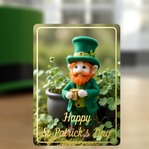 Schattige Leprechaun St. Patrick's Day Folie Vakan Feestdagenkaart