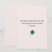 schattige leprechaun vierbladige klaver kaart kopp (Voorkant / Achterkant)