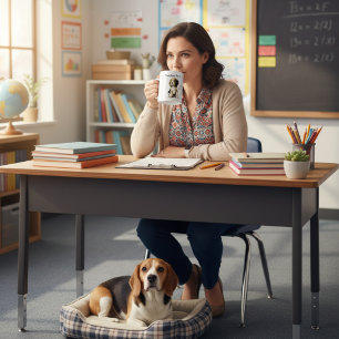 Schattige leraar huisdier Beagle personaliseren Koffiemok