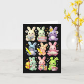 Schattige Leraar Konijnenkonijn Lezing Paaskonijne Kaart (Gele Bloem)