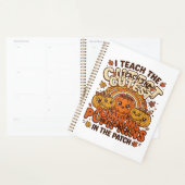 Schattige leraar pompoen herfst klaslokaal vector planner (Display)