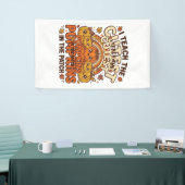 Schattige leraar pompoen herfst klaslokaal vector spandoek (Beurs)