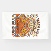 Schattige leraar pompoen herfst klaslokaal vector spandoek (Horizontaal)