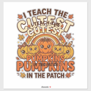 Schattige leraar pompoen herfst klaslokaal vector  sticker
