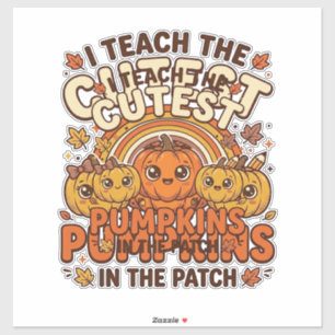 Schattige leraar pompoen herfst klaslokaal vector  sticker