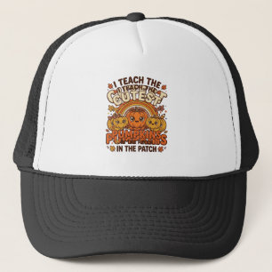 Schattige leraar pompoen herfst klaslokaal vector  trucker pet