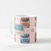 Schattige leraar potlood patroon koffiemok (Voorkant links)