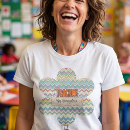 Schattige Leraar Retro Schoolpatroon T-shirt