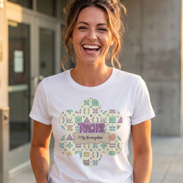 Schattige leraar school wiskunde patroon  t-shirt