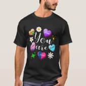 Schattige Leraar Valentijnsdag Grappig Retro Hart  T-shirt (Voorkant)