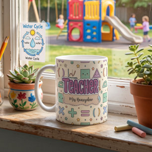 Schattige leraar wiskunde patroon  koffiemok
