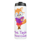 Schattige Leraarsgeschenk met Fox Thermosbeker (Voorkant)