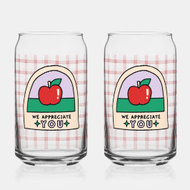 Schattige lerar Apple Cup Blikvorm Glas