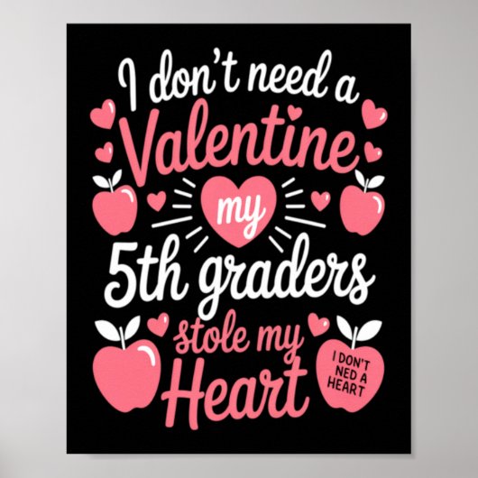 Schattige leraren Valentijnsdag Poster (Voorkant)