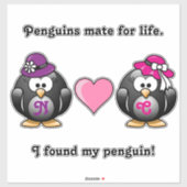 Schattige lesbische pinguïns Twee Brides Heart Pet Sticker (Vel)