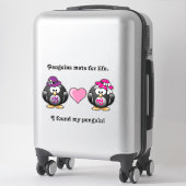 Schattige lesbische pinguïns Twee Brides Heart Pet Sticker (Koffer)