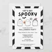Schattige Let's Get Spooky Ghost Halloween Party Kaart (Voorkant)