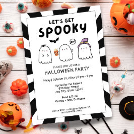 Schattige Let's Get Spooky Ghost Halloween Party Kaart